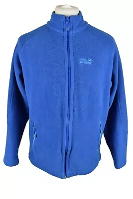 JACK WOLFSKIN Blue Fleece Jumper Size M Mens Full Zip Outdoors Outerwear • £25