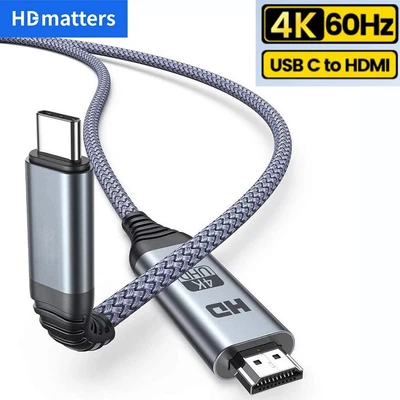 $9.99 • Buy USB C To HDMI 2.0 Cable 4K 60Hz USB 3.1 Type C To HDMI Adapter For Macbook Pro