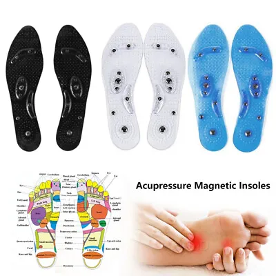 Magnetic Massage Shoe Insoles Acupressure Foot Therapy Reflexology Pain Relief~ • £3.49