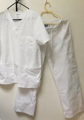 Medical Nursing Scrub Top Size S & Pants Size XS Petite Women White Hospital  • $19.95