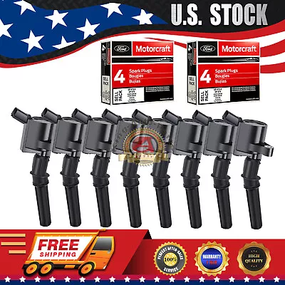 8 Ignition Coils DG508 & Motorcraft Spark Plugs For 1997-2003 Ford F150 5.4L • $83.59