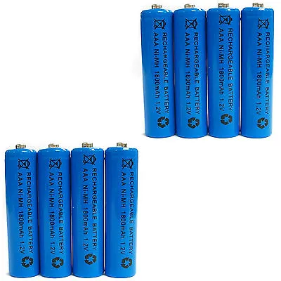 8 Pcs AAA 1800mAh Ni-Mh 1.2V Rechargeable Battery Cell For MP3 RC Blue US Stock • $11.94