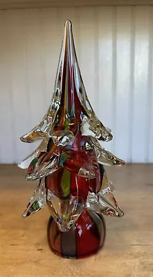 Murano Art Glass Christmas Tree Multi Color Italy Ferro & Lazzarini 9” • $250