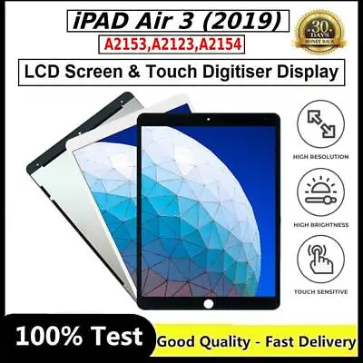 For IPad Air 3 (2019) LCD Replacement Screen Touch Digitizer Full Assembly • £73.76