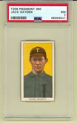 1909 T206 Jack Hayden Indianapolis Indians Piedmont 350 PSA 7 • $3000