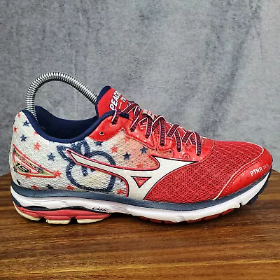 Mizuno Wave Rider 19 Shoes Women's 8.5 Red Peachtree Athletic Running Sneakers • $22.49