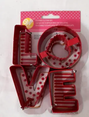 Wilton LOVE 4 PC. Metal Cookie Cutter Set Valentine’s Day Wedding Engagement NEW • £5.83