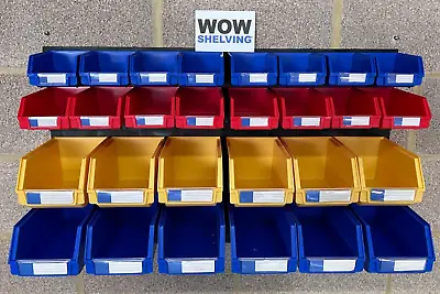 Parts Bins Louvre Panel Kit Workshop Storage Boxes Craft Home Fit Above Bench • £20.58