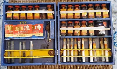 Gilbert Chemistry Set Kit Outfit Case Bottles Papers Tools Test Tubes Vintage  • $148.95