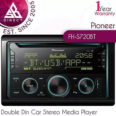 Pioneer FH-S720BT Double Din Car Stereo Media Player│CD Tuner│Bluetooth│USB│MP3 • $450.77