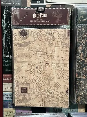 MinaLima Harry Potter Marauder’s Map Christmas Holiday Gift Wrap (2 Sheets) NEW • £19.24