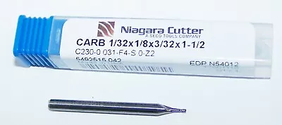 1/32  (.0312 )  Carbide End Mill 2 Flute  Niagara N54012 • $8.70