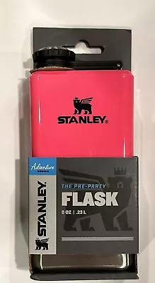 Stanley 8 Oz Neon PINK Flask Stainless Steel Pre Party Summer NIB • $49.99
