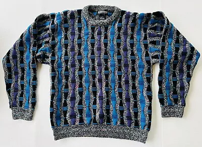 Vintage 90s Sweater Coogi Style Hip Hop Biggie Cosby 3D Textured Men’s Large • $65