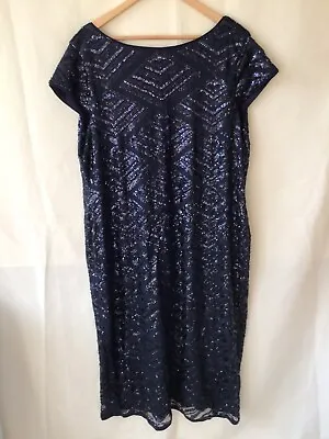 £10 • Buy TFNC Ladies Sleeveless Sequinned Low Back Evening Dress Size 28