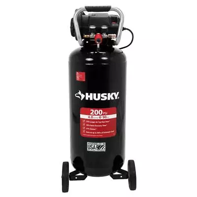 Husky Vertical Electric Air Compressor 20 Gal. 200 PSI 1.3 HP Oil Free W/ Wheels • $312.55