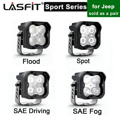 Lasfit For Jeep Pair 3inch LED Work Light Spot Flood Fog Lamp Beam Offroad • $79.99