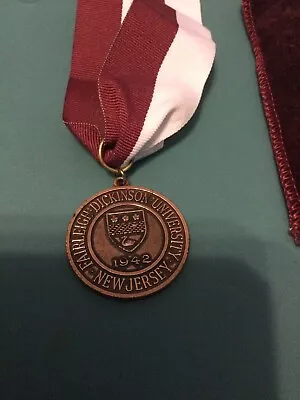 Fairleigh Dickinson University New Jersey Medal - 1942 - W/ Pouch & Ribbon • $19.99