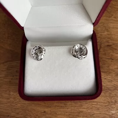 Vintage Signed Charles Krypell 18k White Gold Diamond Earrings Gorgeous • $1575