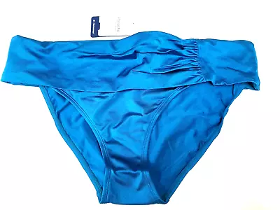 Panache Veronica Fold Waist Bikini Pants Swim Bottom UK18 Logo Swimwear Lagoon • £9.99