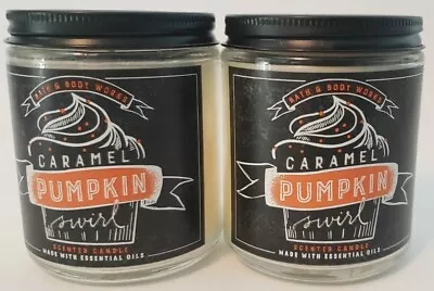 Bath & Body Works (lot Of 2) Caramel Pumpkin Swirl 1 Wick 7 Oz Candle • $23.99