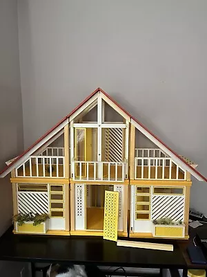 Vtg Barbie A Frame Dream House Yellow Mattel 1979 Mostly Complete Good Shape!! • $149.99