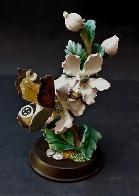 £14.99 • Buy Well Detailed Border Fine Arts Butterflies Figurine - Peacock On Blackberries