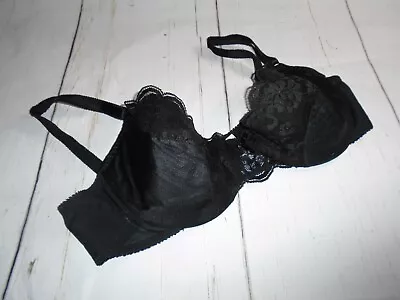 36C Black Nylon & Lace Vintage MAIDENFORM Chantilly Underwire Bra #7387 36C • $28.88