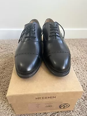 Meermin Black Calf Leather Shoes | UK 7E  HIRO Last | 101482 • $75