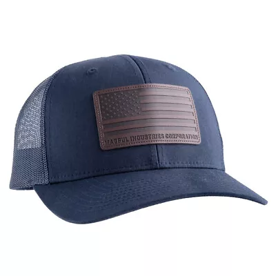 Magpul Industries Cap One Size Fits Most Navy Standard Leather Patch Trucker ... • $27.50