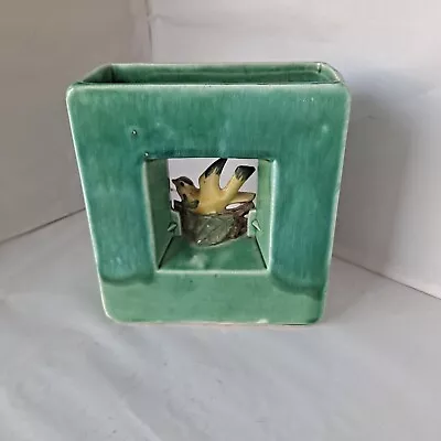 McCoy USA Rectangle Arcature Green Double Sided Bird Vase  • $20