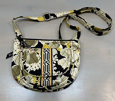 Vera Bradley Lizzy Crossbody Bag Black/ Green/ Yellow Purse Sling • $14.50