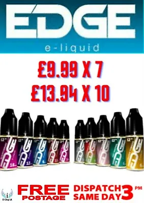 Edge E-liquid Vape Juice 10ml EJuice All Flavours & Strength 10 X £13.94 CHEAP • £9.99