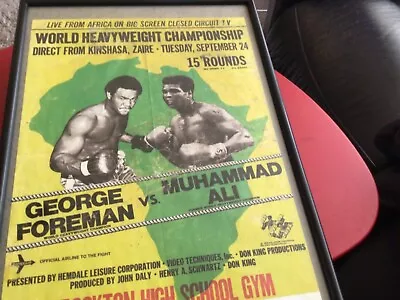 Foreman V Ali  Rumble In The Jungle   1974 Poster • £175