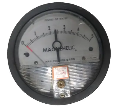 Dwyer 2005 Magnehelic Pressure Gauge 0-5 Inches Of Water 15 Psig • $35