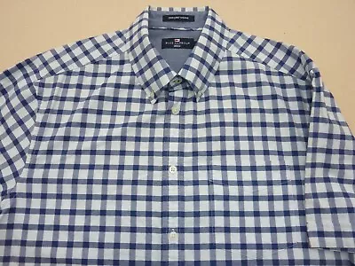 Marks & Spencer M&s Blue Harbour Oxford Weave Cotton Short Sleeve Shirt Large • £9.99