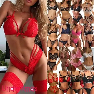 £7.29 • Buy Women Sexy Push Up Bra Set Lingerie Underwear G-String Thong Knickers Nightwear