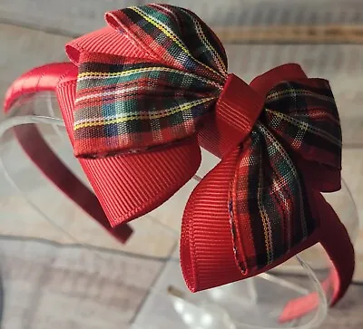 Handmade Traditional Red Tartan Plaid  Aliceband/headband • £3.95