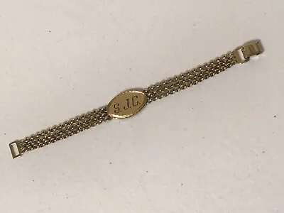 Speidel Signed Gold Tone Chain S.J.C. -ID Bracelet 7  • $18