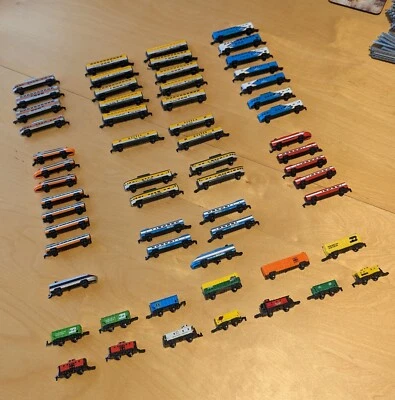 £30 • Buy 59 Pieces Vintage Micro Machines Trains Freight Cars Bullet Set Galoob Lines 