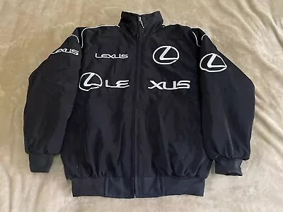 Adult F1 Vintage Racing Jacket Ebroidered Cotton Padded  Lexus Jacket Black • $70
