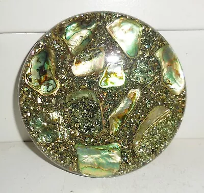 Vintage Usa Abalone Trivet Coaster Figurine Beautiful Shell Design • $16.99