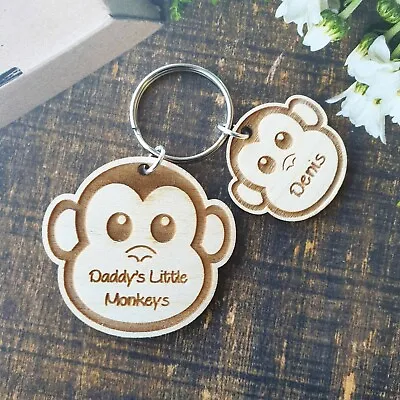 Personalised Birthday Gift Present Keyring Dad Grandad Day Grandparents Wooden • £4.59