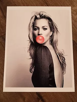 KATE MOSS Art Print Photo Rare 11  X 14  Poster Model Hot Blowing Bubble Gum • £12.34