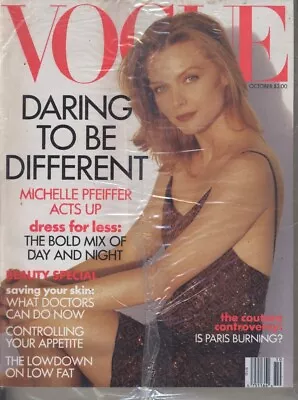 VOGUE Magazine; October 1991;  Michelle Pfeiffer • $20