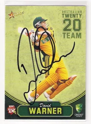 $42 • Buy Signed David Warner T20 Australian Team 2009 Cricket Kfc Rookie Card Ashes Rare