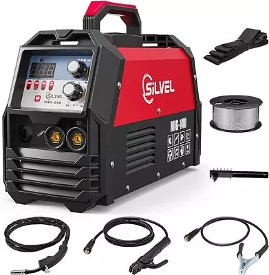 SILVEL MIG Welder 110V 4in1 140A MIG/MAG/ARC/Lift TIG Welding Machine Black/Red • $159.73