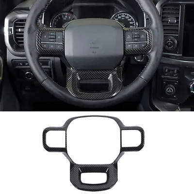Carbon Fiber Steering Wheel Cover Trim For Ford F150 F-150 2021-2024 Accessories • $23.19