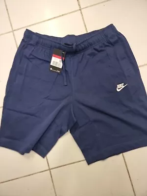 Nike Men's Sportswear Club  Shorts /Cotton Jersey  / Size L Midnight Navy/White • $35