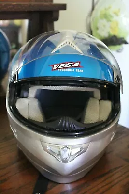 Vega Technical Gear Summit 3.0 Blue Full Face Modular Motorcycle Helmet  XXS  • $129.99